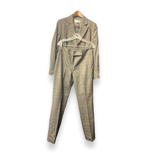 Tahari ASL Wool Pink Plaid Detail Business Suit (Sz 8)